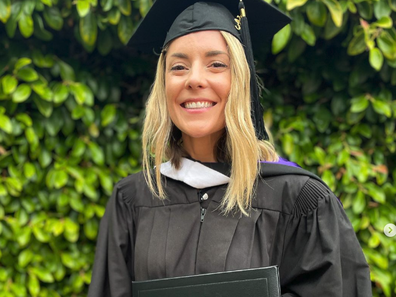 Grace Helbig with her Master's Degree.