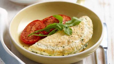 Recipe: <a href="http://kitchen.nine.com.au/2016/05/16/13/32/cheese-and-herb-omelette" target="_top">Cheese and herb omelette</a>