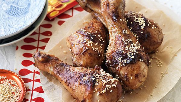 Hoisin and honey-baked chicken drumsticks