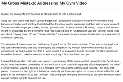 Jessica Fernandez first apology over video