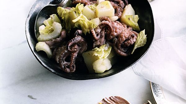 Octopus, potato and celery salad