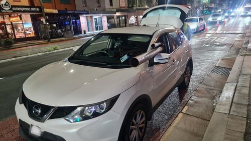 Hï»¿ighway patrol officers uncovered a car full of allegedly stolen copper in Sydney's inner west last week. Copper pipes poking through the windows of the car and a bent number plate sent alarm bells off for NSW police on Sunday.