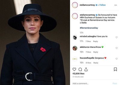 Stella McCartney Meghan Markle Remembrance Sunday coat