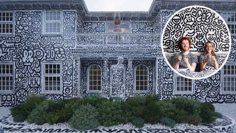 Artist doodled his entire mansion in Kent, England.