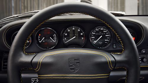 Inside the cockpit of the one-off Project Gold car sold by Sotheby's.
