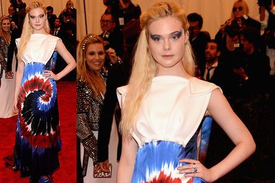 Elle and sister Dakota Fanning both rocked Rodarte gowns at the MET Gala in NYC.