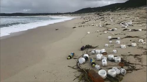 Plastic containers and drink bottles have also been found to be among the debris. Picture: NBN News.