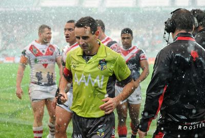 The wild weather forced some games to be disrupted. (AAP)
