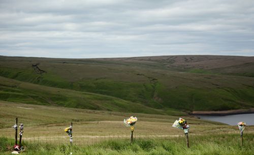 Simple tributes to mark the 50th anniversary of the moor murders in 2014.