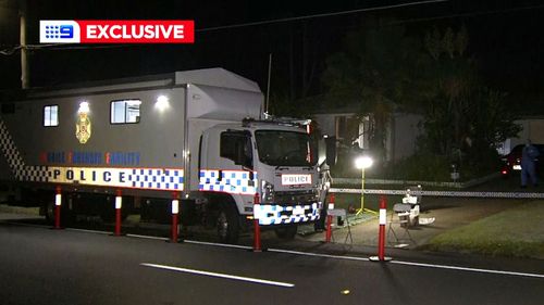 A mobile forensic facility was set up after police discovered the body of the woman.