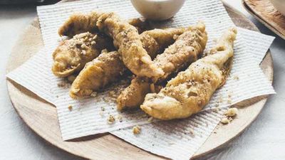 <strong>Recipe:&nbsp;<a href="http://kitchen.nine.com.au/2016/10/05/11/56/beer-battered-fish-with-macadamia-salt-and-pepper-dust" target="_top">Beer battered fish with macadamia salt and pepper dust</a></strong>