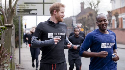 Prince Harry goes jogging with homeless youth as part of charity visit