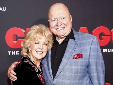 Patti and Bert Newton arrive at opening night of Chicago The Musical on December 19, 2019 in Melbourne. The pair were a regular at events and on red carpets.