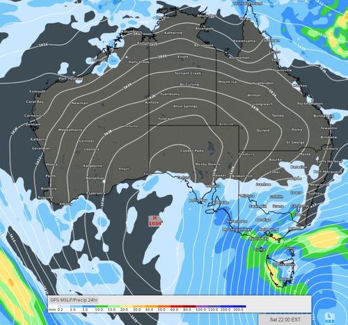 A polar cold front is set to bring the coldest weather conditions to Australia's south-east in two years. Picture: Weatherzone.