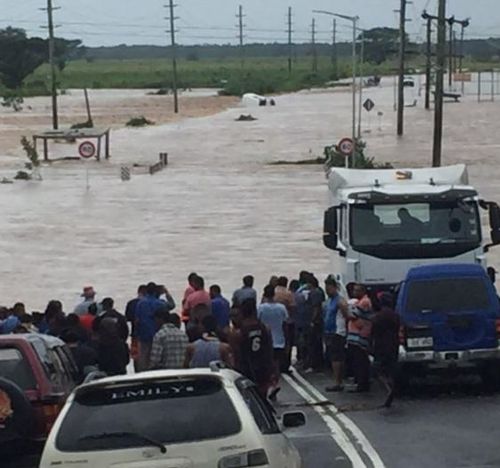 All roads connecting to the city centre are closed due to flooding. (Facebook)