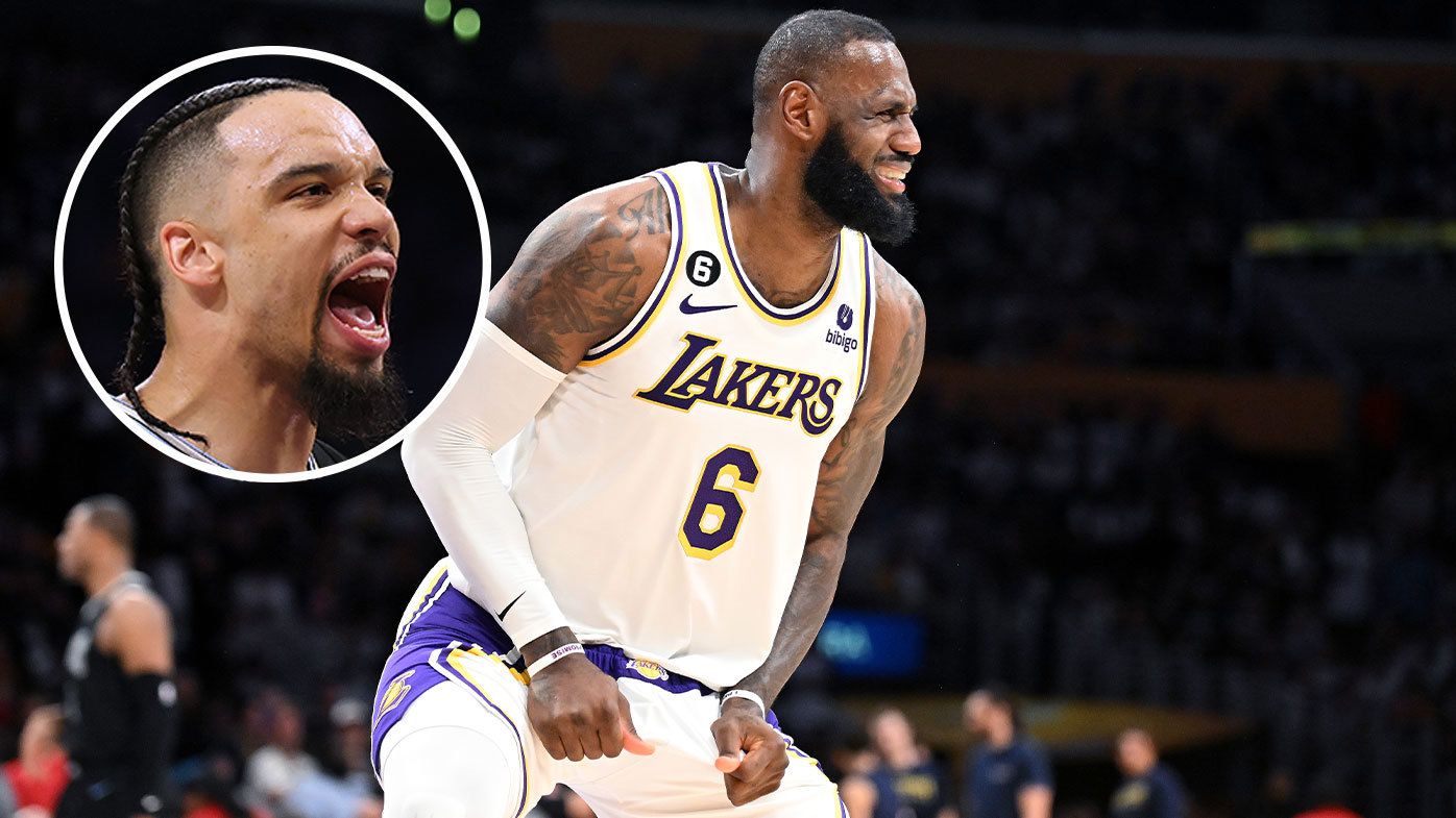 Dillon Brooks (INSET) was ejected from game three after hitting LeBron James below the belt, but claimed the incident was accidental