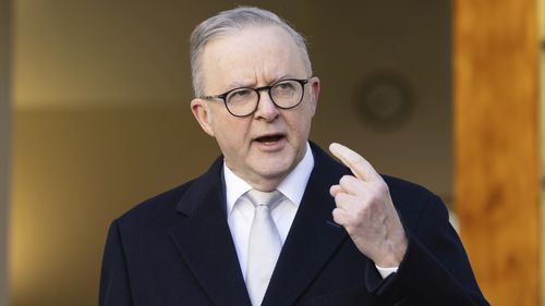 Prime Minister Anthony Albanese during a press conference