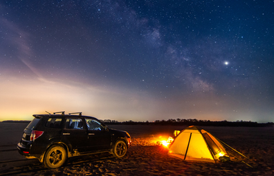 Camping in outback and stargazing