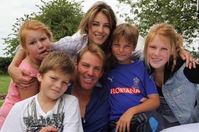 Liz Hurley, Shane Warne and their children