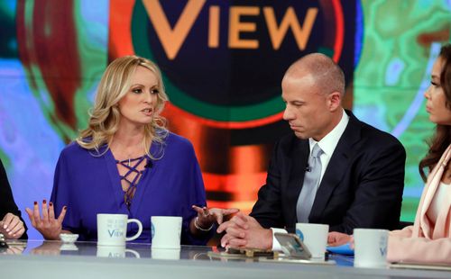 Avenatti, pictured with Stormy Daniels, was arrested on a domestic violence charge last month.