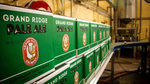 Cases of Grand Ridge beer.