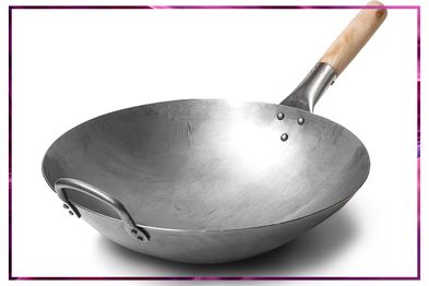 9PR: Traditional Hand Hammered Carbon Steel Pow Wok with Wooden and Steel Helper Handle