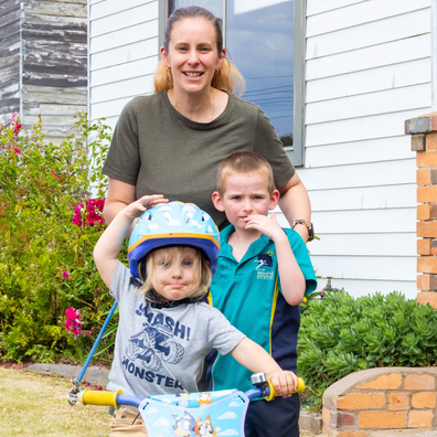 Louise Wall with her sons Alex (left) and Ethan (right), who has level 3 autism.