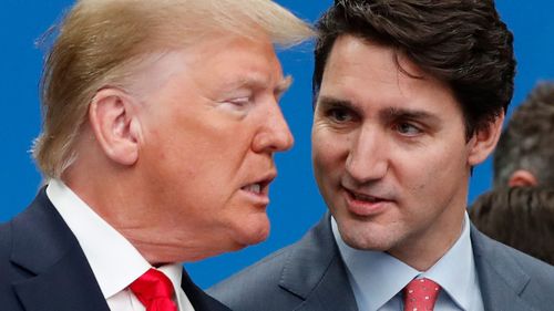 Donald Trump and Justin Trudeau in 2019.