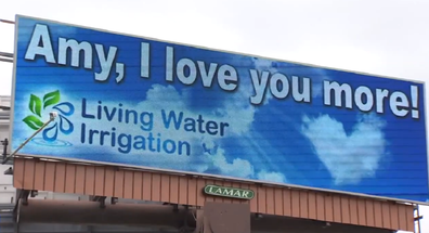 The billboards were displayed around their home town.