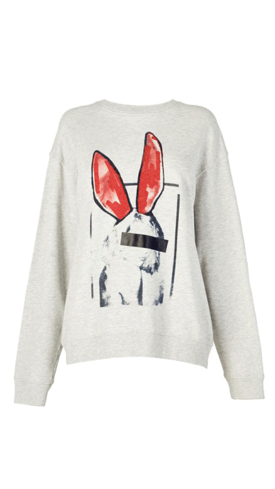 <a href="http://www.alexandermcqueen.com/au/mcq/sweatshirt_cod39497794hj.html"> Liesa Bunny Classic Sweatshirt, $295, McQ Alexander McQueen</a>