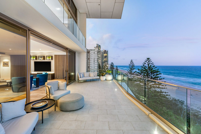 Penthouse in Broadbeach, Queensland, with balcony that can accommodate for 50 people sells for $7.3 million.