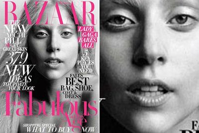 The pop star showed a stripped-back look for <i>Harper's Bazaar</i> in October 2011.