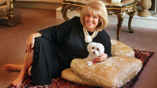 Lillian Frank and Wackie  in her Malvern loungeroom.