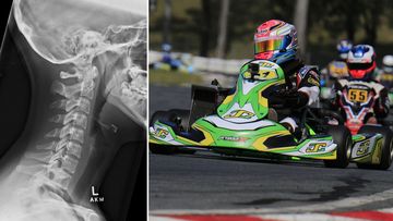 Eryn Osbourne suffered a broken throat bone during a race at the Australian Kart Championships in March.