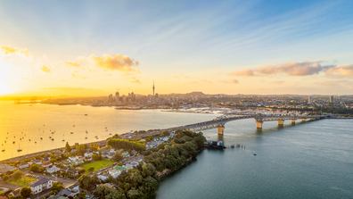 Auckland, New Zealand at sunset