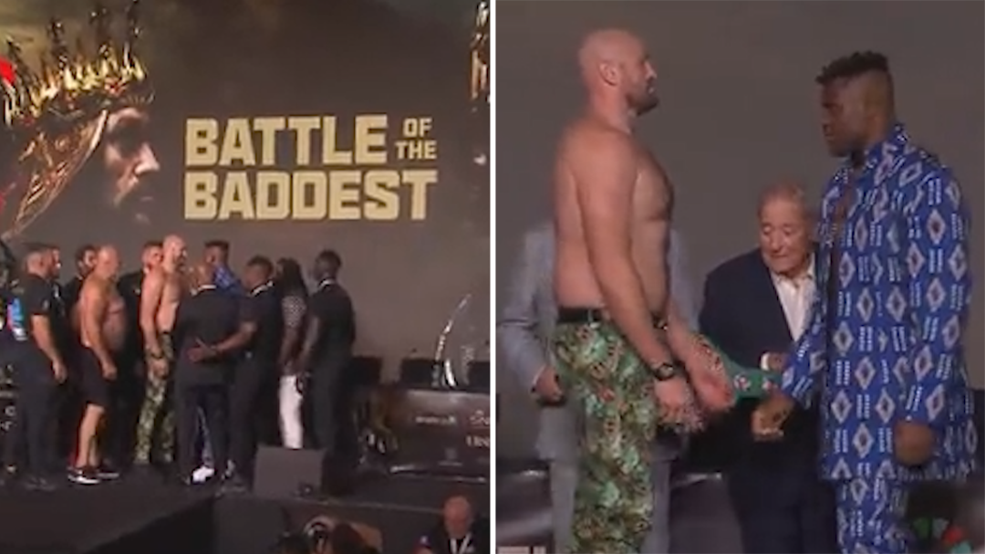 'If he wants it, I want it': Tyson Fury's father rips shirt off to join face off, challenges Mike Tyson to fight