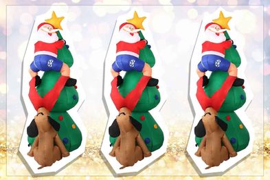 9PR: Jingle Jollys Christmas Inflatable Illuminated Tree, Outdoor Decorations