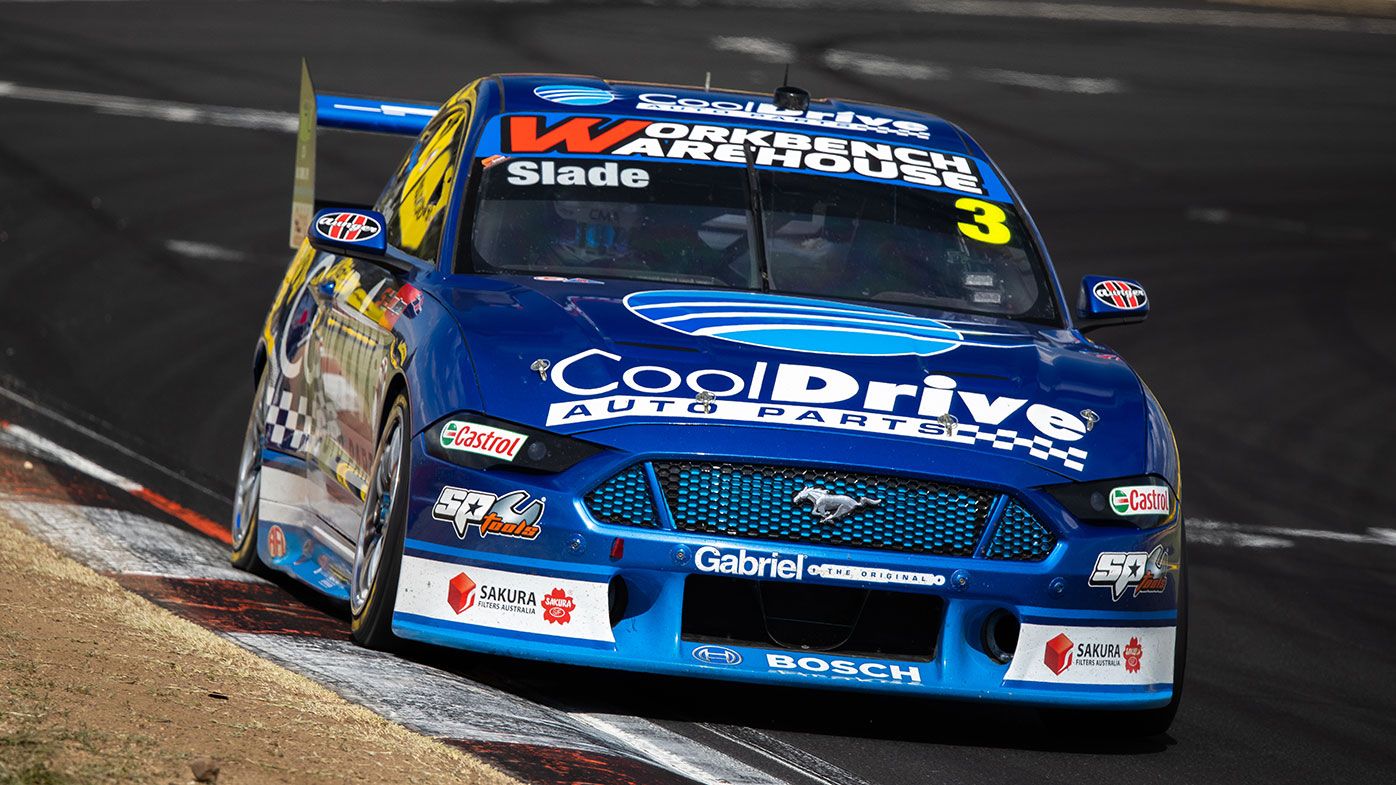 Tim Slade in the CoolDrive Mustang during race 1 of the Mount Panorama 500.