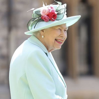 Queen Elizabeth during the knighting of Captain Tom Moore.