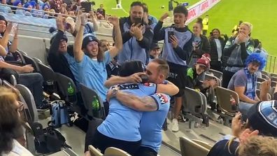 Adam Lane Samantha Lacey State of Origin II Optus Stadium Perth proposal surprise.