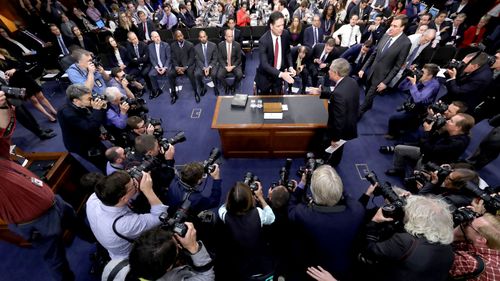 Media packs into the senate hearing. (AAP)