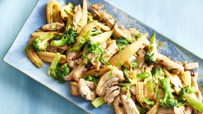 Recipe: <a href="http://kitchen.nine.com.au/2017/01/09/12/38/pohs-cantonese-chicken-broccoli-and-ginger-stir-fry" target="_top">Poh's Cantonese chicken, broccoli and ginger stir-fry</a>