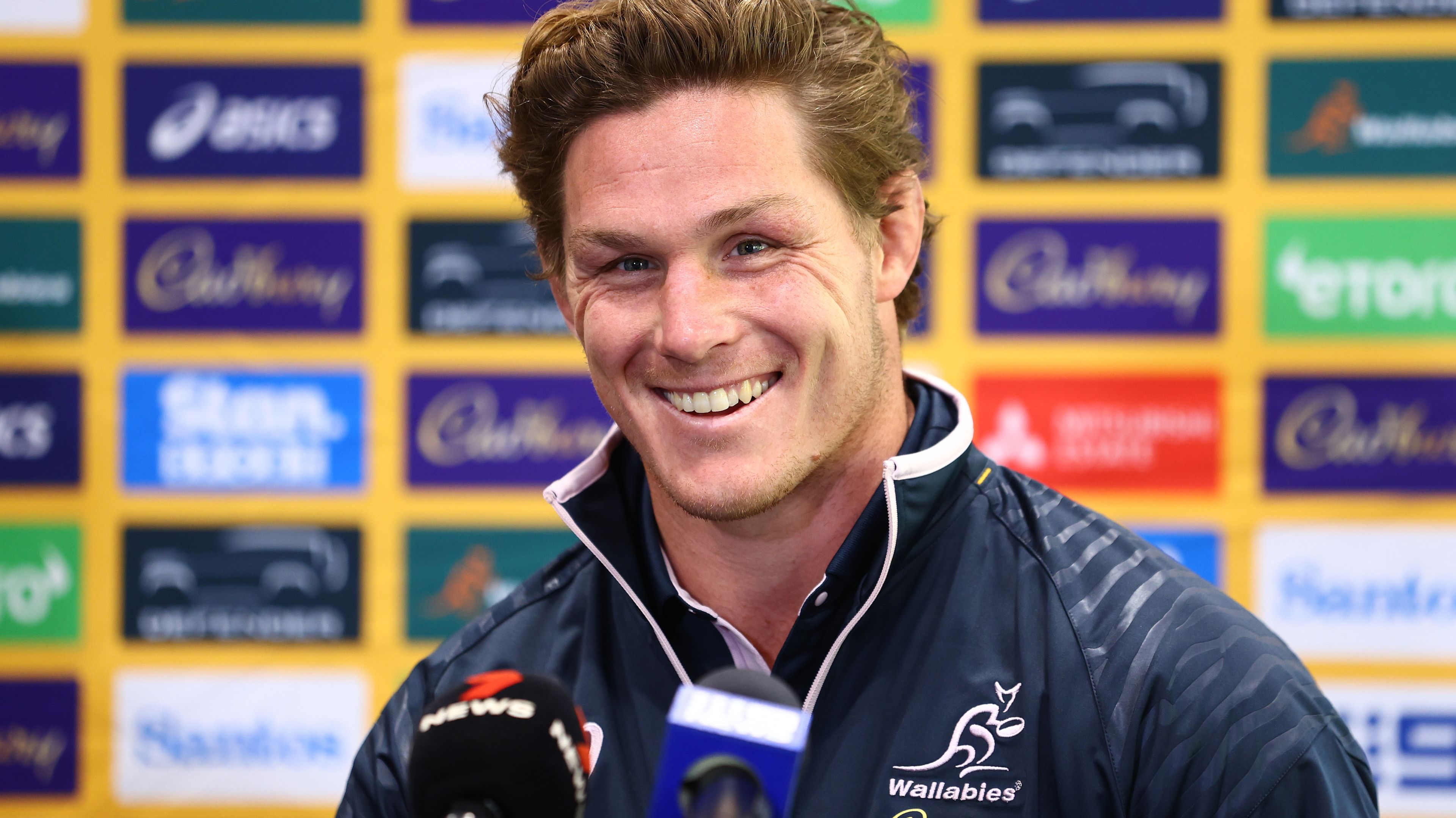 Co-captain Michael Hooper speaks to media during the Wallabies Rugby Championship squad announcement.