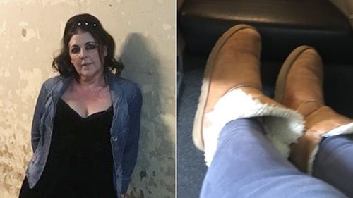 Human League vocalist Joanne Catherall said she was refused entry to a Qantas lounge on the basis she was wearing UGG boots. (Twitter/@Lubycat)