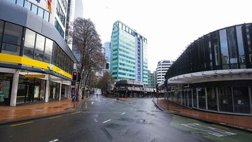 The streets of Wellington lie empty on the first day of lockdown in New Zealand.