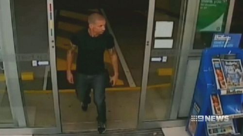 Pilcher was captured on CCTV leaving a service station earlier that evening. (9NEWS)