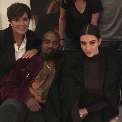 Kris Jenner, Kanye West and Kim Kardashian.
