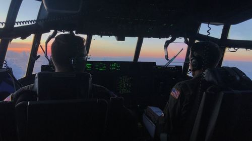 Pilots from the Hurricane Hunters fly their plane towards Hurricane Dorian, to measure data generated by the Category 5 storm.