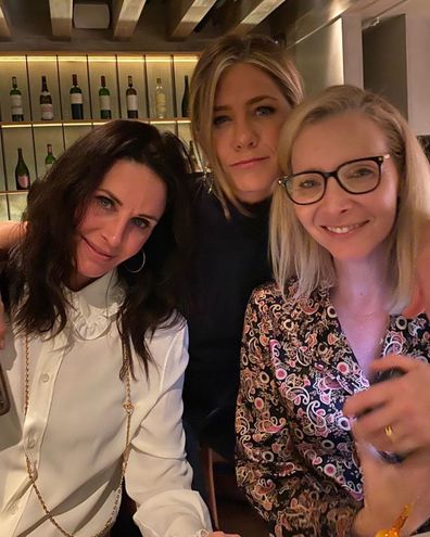 Jennifer Aniston with Friends co-stars Courteney Cox and Lisa Kudrow.