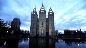 The Salt Lake Temple Mormon church in Salt Lake City, Utah.